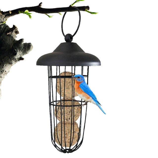 Comedero para pájaros colgante de metal Sincero Dispensador de comida para pájaros al aire libre