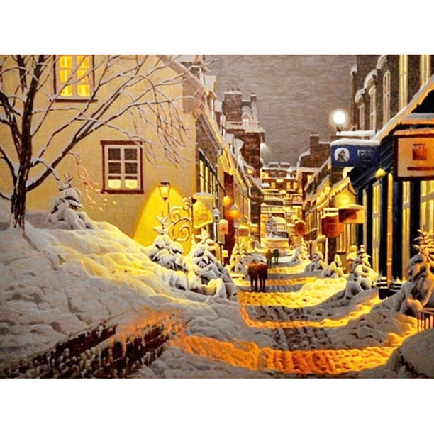 Diamond Painting (DE2377) 5D DIY Square Snow Scenery Art 22 colores (A377) 20X30cm FLhrweasw Nuevo