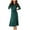 Olive Green, variant on Lovskoo Sweater Dress for Women Mid-Length Round-Neck Puffy Sleeves Solid Color Knitted Sweater Dress Olive Green