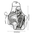 thumbnail image 2 of Uemuo Skeleton Book Lover Printed Bib Apron, Adjustable , Water and Oil Resistant, Cooking Kitchen Chef Apron for Women Men, 2 of 5