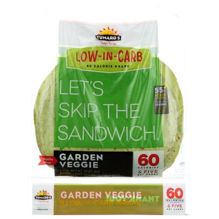 Tumaros Garden Veggie Wraps, 8 Pc (Pack of 6)