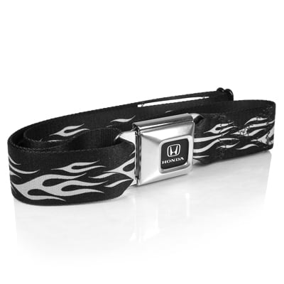 - Honda Logo Seatbelt Buckle Silver Flames Belt