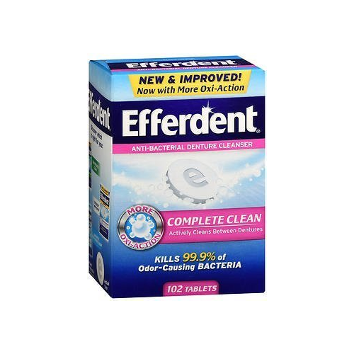 Efferdent Anti-Bacterial Denture Cleanser Tablets - 102 ct, Pack of 3