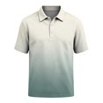 thumbnail image 5 of Men's Polo Shirts Short Sleeve Solid Pique Knit Slim Fit Collared Golf Shirts Men's Casual Shirts Classic Polo Tops Beige L, 5 of 6