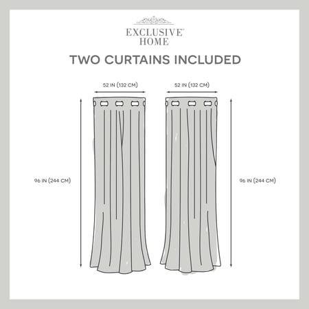 EXCLUSIVE HOME Burke 100% Blackout Grommet Top Curtain Panel Pair, 52"x96", Latte, Set of 2 - Image 1