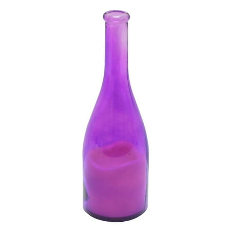 Roman 164542 - 10" x 3.4" Purple Glass Wine Bottle Battery Operated Candle