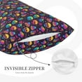 thumbnail image 3 of Daiia mushroom color Skull Bedding Waterproof Pillow Protector Zippered Queen – Bed Bug Proof Pillow Encasement-14"x20", 3 of 6