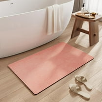 GCASLK-Bath Mat Rug, Rubber Non-Slip Quick Dry Absorbent Thin Bathroom Rugs Fit Under Door Bathroom Floor Mats-Shower Rug for in Front of Bathtub, Room Floor, Shower Room(Salmon,16"x24")