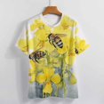 thumbnail image 4 of Bee And Flowers T Shirts Basic T-Shirt Short Sleeve Ladies Tee Shirt Summer Graphic Clothing, 4 of 5