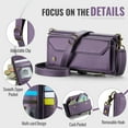 thumbnail image 6 of ELEHOLD for Samsung Galaxy Z Fold 4 Wallet Case,Support Wireless Charging PU Leather RFID Blocking Card Holder Kickstand Flip Shockproof Case with Crossbody/Wristlet Strap ,Purple, 6 of 8