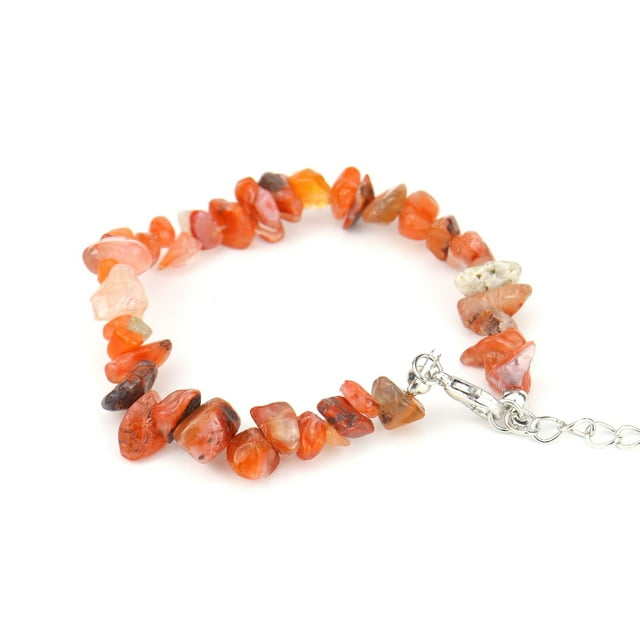 Nvzi Pulsera de cuentas hecha a mano, adecuada, pulsera ajustable de cristal de piedra natural vintage (rojo claro)