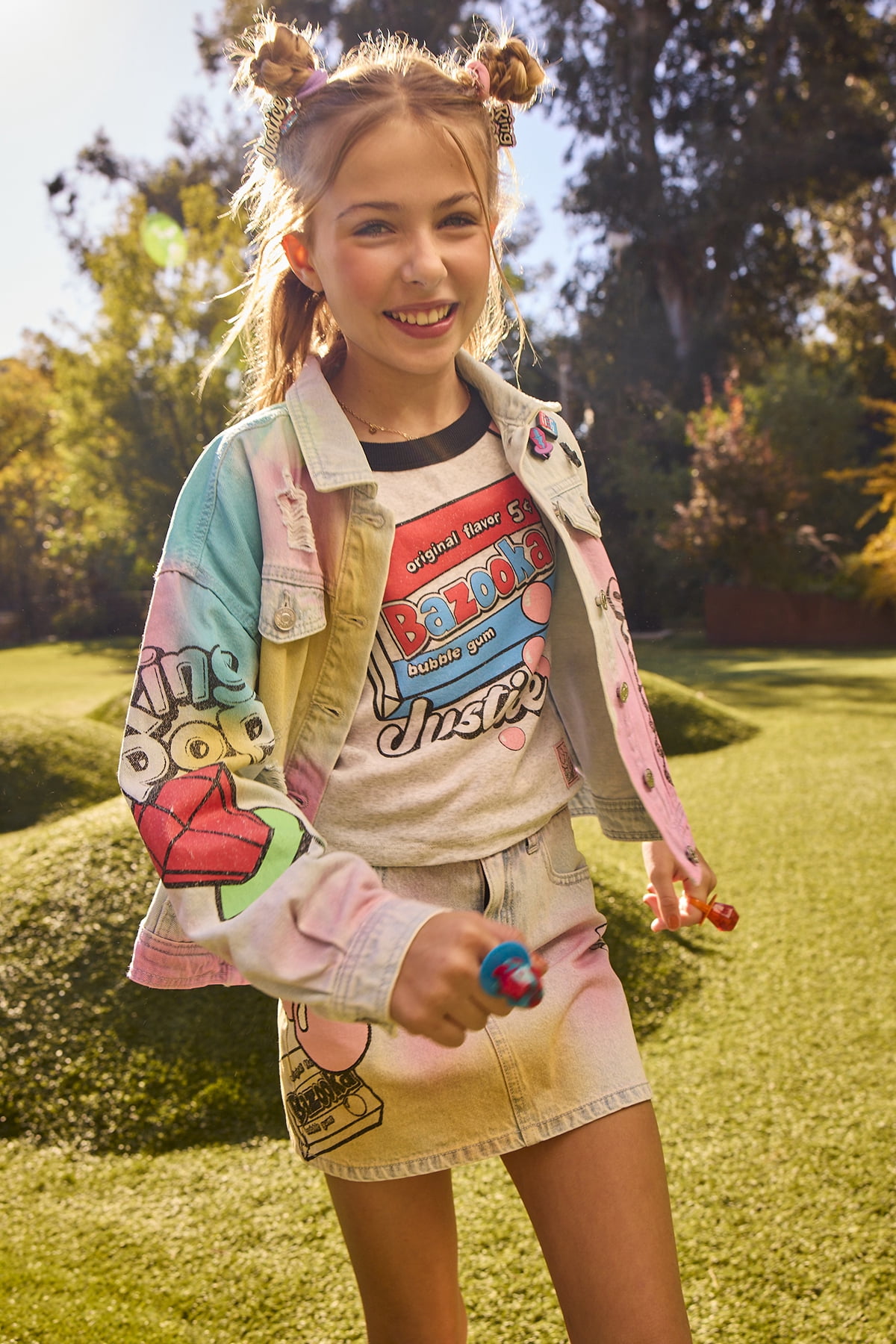 Justice Girls Ring Pop Collab Raglan Baby Tee, Sizes XS-XLP