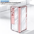 thumbnail image 2 of MonsDirect for 7.6 inch Samsung Galaxy Z Fold 3 5G 2021 Case with S Pen & S Pen Holder, Two Hinge Protection Plating Frame PC Cover, Shell Membrane Integrated Case with Stand & Lens Protection, Pink, 2 of 7
