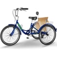 thumbnail image 4 of Lilypelle Adult Tricycle 7 Speed Adult Trikes 20-Inch,3 Wheel Bikes,Bike Seat with Backrest,Low Step-Through Aluminum Frame,Cargo Basket,Blue, 4 of 14