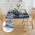 thumbnail image 2 of WYYP City Skyline Boats Square Table Cloth 100% Polyester Fiber 52*52, 2 of 8