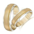 thumbnail image 3 of Pompeii3 Gold Matching His & Hers Two-Tone Wedding Band Ring Set with Diamonds - 14k White & Yellow Gold, 3 of 5
