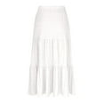 thumbnail image 7 of Wutalume Women's Fashion Summer Bohemian Solid Color Elastic Waist A-Line Pocket Half Length Skirt, Casual and Beachwear Style,White M, 7 of 7