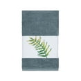 thumbnail image 5 of Authentic Hotel and Spa  Turkish Cotton Palm Fronds Embroidered Teal Blue 3-piece Towel Set, 5 of 5
