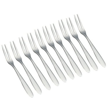 10pcs Stainless Steel Cocktail Forks Fruit Cake Forks Dessert Forks