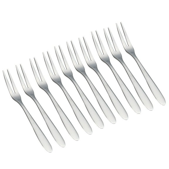 10pcs Stainless Steel Cocktail Forks Fruit Cake Forks Dessert Forks