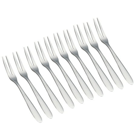 

10pcs Stainless Steel Cocktail Forks Fruit Cake Forks Dessert Forks