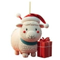 thumbnail image 5 of SDJMa Christmas Goat Ornament, Cute Cartoon Santa Hat Goat Hanging Ornaments for Xmas Tree Car Backpack Home Holiday Party Decorations, Christmas Gift for Goat Lovers, 5 of 8