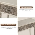 thumbnail image 4 of COSIEST Vintage Light Grey Distressed Solid Wood 2 Drawers Console Table for Narrow Entryway, 4 of 7