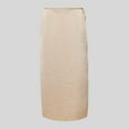 thumbnail image 4 of vigerkar Women Satin High Waist Elastic Stitching Long Skirt Slim Fit Hip Skirt Skirts for Girls Beige, XL, 4 of 7