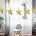 thumbnail image 5 of 50 piezas de confeti de estrella con purpurina recortada de papel para tablón de anuncios, suministros de decoración para fiestas de pared de aula, 15 cm (dorado), 5 of 5