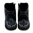 thumbnail image 3 of Ccpelsie Baby Boys Girls Western Cowboy Boots Moccasins High Top Booties Toddler Soft Sole Non-Slip First Walker Crib Shoes(Black,18-24 Months), 3 of 8