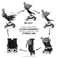 thumbnail image 3 of Cybex Libelle Lightweight pockit Travel Baby Stroller - Carry-On Compliant Compact Fold, One-Hand Adjustable Recline - Compatible with CYBEX Car Seats, Lava Grey, 3 of 5
