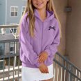 thumbnail image 6 of JAJAHO Girls Zip Up Hoodie Sweatshirt Bow Print Long Sleeve Fall Jacket For Kids 5-14Y, 6 of 8