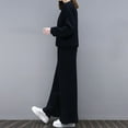 thumbnail image 3 of Women Plus Size Long Sleeve T-Shirts + Wide Leg Pants 2 Pieces Set M-3XL, 3 of 6