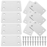 WESIEVYA 10Pcs Multipurpose Flat Metal Brackets for Wood Repair and Mounting Plated Silver Color