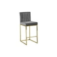 thumbnail image 6 of Velvet Counter Stool | Upholstered Kitchen Bar Stool | Metal Base, 6 of 6