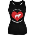 thumbnail image 1 of Valentines I Love My Saint Bernard Black Juniors Soft Tank Top, 1 of 1