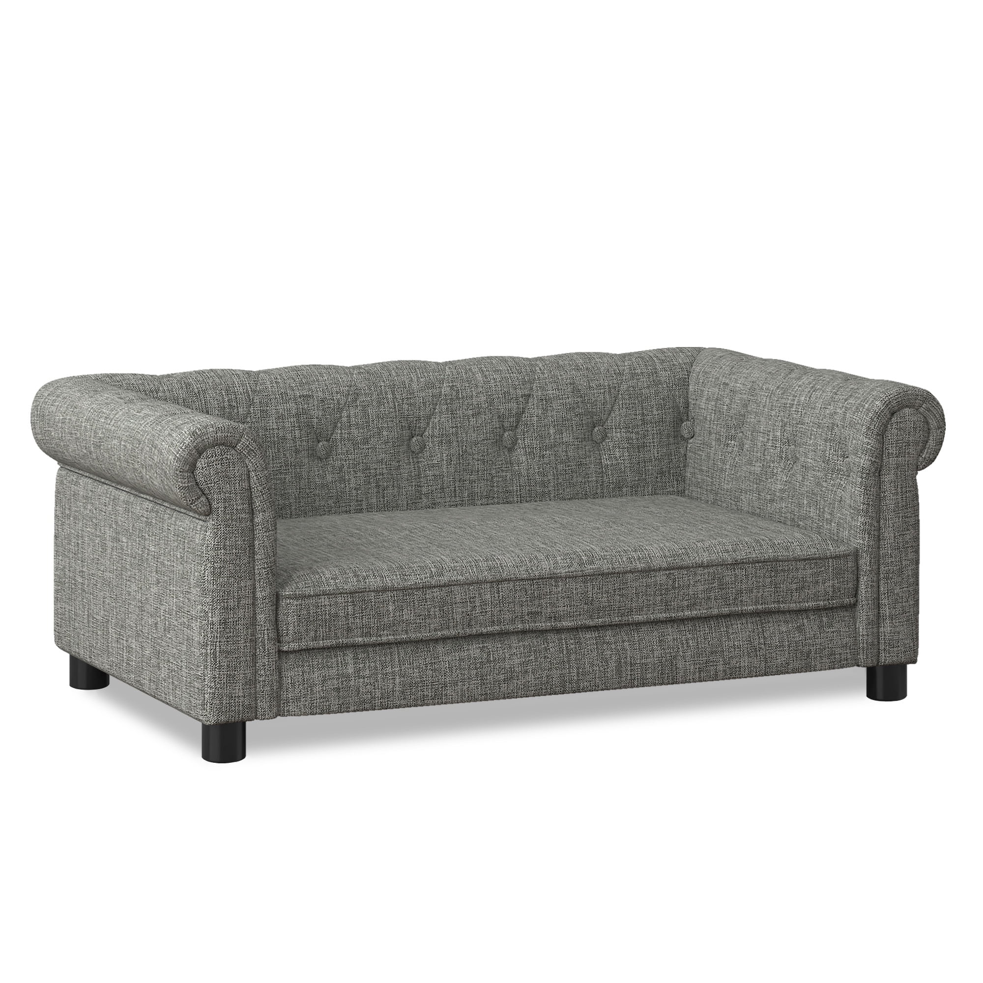 Jopath Dog Sofa, Durable Elevated Dog Sofa Bed Fashionable Linen Fabric Rectangular Pet Bed for Small and Medium-Sized Dogs Light Grey
