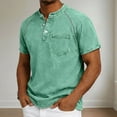 thumbnail image 4 of Miqool Washed Denim Shirt for Man Short Sleeve Collared Casual Lightweight Ruched Summer Jean Top with Chest Pockets, 4 of 8