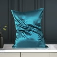 thumbnail image 4 of Unique Bargains 19 Momme Silk Pillowcase with Zipper 1 Pc Peacock Blue 20" x 26", 4 of 8