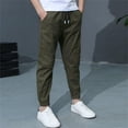 thumbnail image 2 of HIPYLO Petite Wide Leg Pants Boys Pants Size 8 Lounge Pants Kids Uniform Pants Black Baby Clothes Preppy Teen Clothes Boys 6t Clothes, Green 11-12 Years, 2 of 8