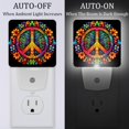 thumbnail image 2 of Peace Symbol LED Square Night Light - Compact and Energy Efficient Illumination for Bedrooms and Bathrooms - Plug-in Wall Lamp with Auto Sensor, 2 of 6