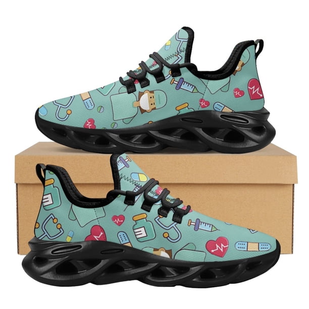 Enfermera Fisioterapia Vestido Vendaje Damas Diseño Moda Zapatos Casuales Zapatos Deportivos con Amortiguación de Aire Zapatos