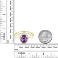 thumbnail image 3 of Gem Stone King 10K Yellow Gold Purple Amethyst and Diamond Women Engagement Ring (1.00 Cttw, Oval 8X6MM, Gemstone Birthstone, Available in Size 5, 6, 7, 8, 9), 3 of 6