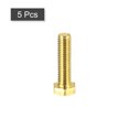 thumbnail image 3 of Unique Bargains Brass Hex Bolts, M5x20mm 5 Pack Fully Thread Grade 4.8 Machine Screws, 3 of 4