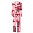 thumbnail image 3 of Rdhnmea Christmas Family Matching Pajamas Sets Lapel Neck Button-up Long Sleeve Tops Long Pants Xmas Bow Printed Loungewear Outfits 2 Piece Pjs Set, 3 of 10