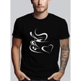 thumbnail image 1 of Coffee Print Tee Shirt, Tees For Men, Casual Short Sleeve T-shirt For Summer, 1 of 5