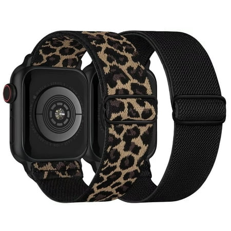 Recoppa Stretchy Nylon Solo Loop Bands Compatible with Apple Watch 38mm 40mm 41mm 42mm 44mm 45mm, Adjustable Braided Sport Elastic Straps Women Men Wristbands for iWatch Series 7/6/5/4/3/2/1 SE