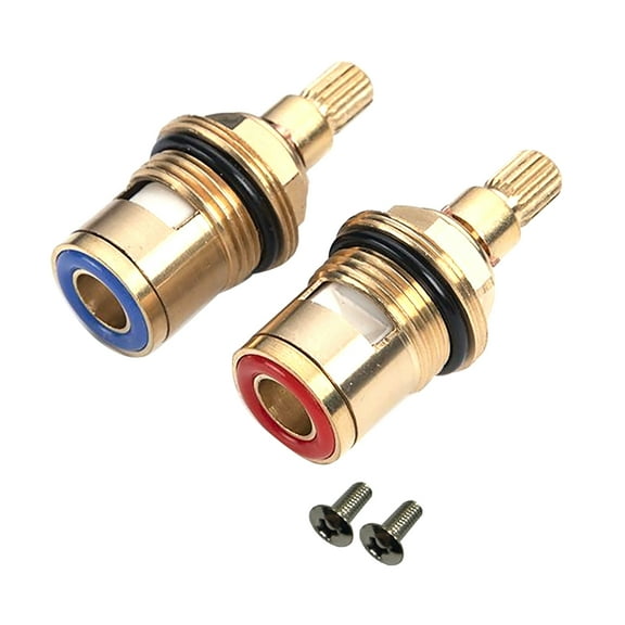 Brass & Ceramic Tap Cartridge Valves Set G1/2 Thread for Kitchen & Bathroom Faucets