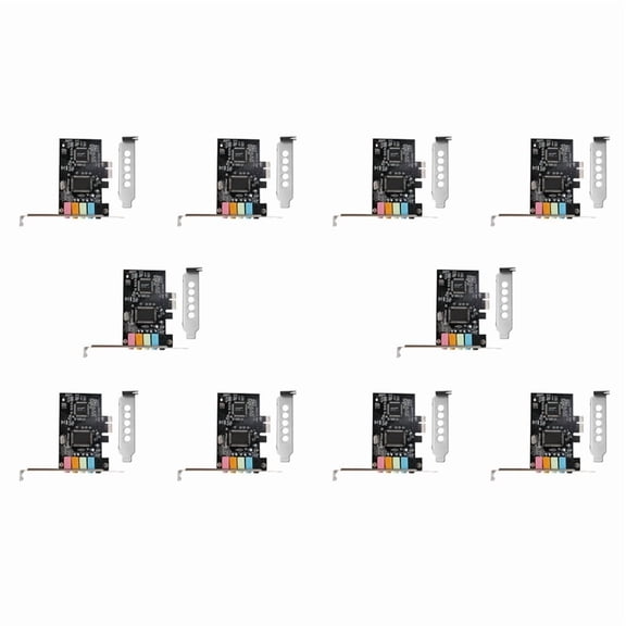 10X PCIe Sound Card 5.1, PCI Express Surround 3D Audio Card for PC with High Direct Sound Performance