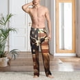 thumbnail image 2 of Balery Deer American Flag Vintage Pantalones de pijama para hombre, pijama ultraligero, pantalón de descanso-X-Large, 2 of 6